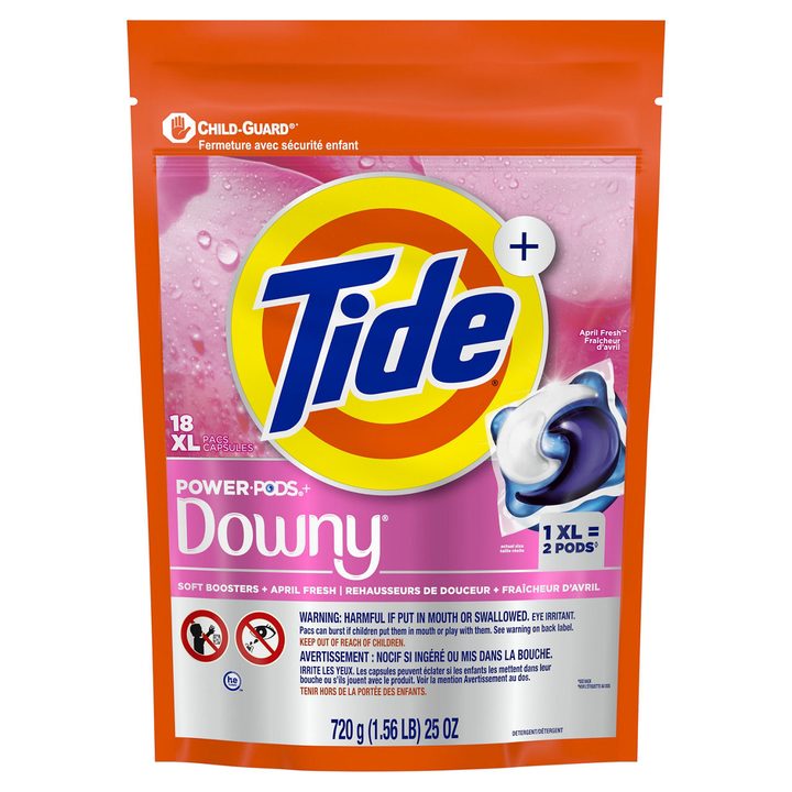 Tide Power PODs + Downy Laundry Detergent Pods, 18 Count, Soft Boosters + April Fresh — view 2