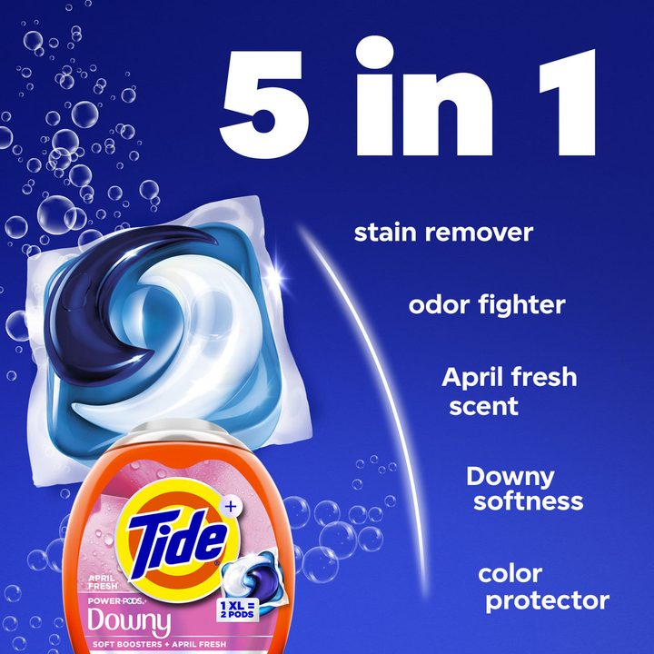 Tide Power PODs + Downy Laundry Detergent Pods, 45 Count, Soft Boosters + April Fresh — view 4