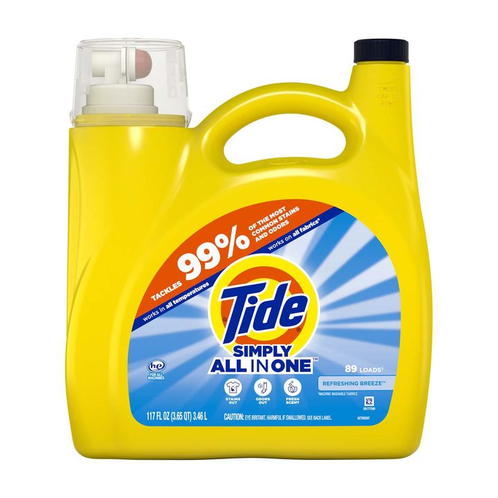Tide Simply All-In-One Liquid Laundry Detergent, Refreshing Breeze Scent, 89 Loads, 117 fl oz — view 4