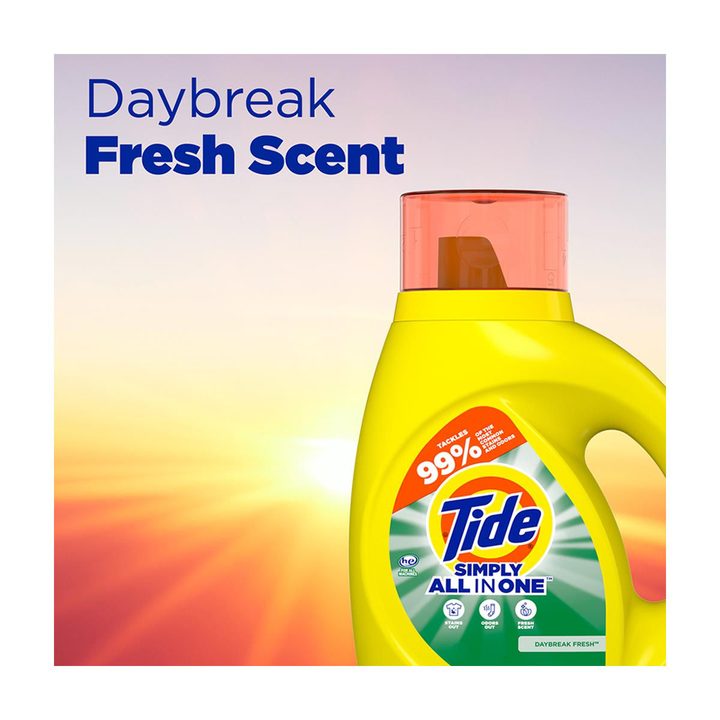 Tide Simply Liquid Laundry Detergent, Daybreak Fresh Scent, 32 Loads, 42 fl oz, All-In-One Detergent — view 4