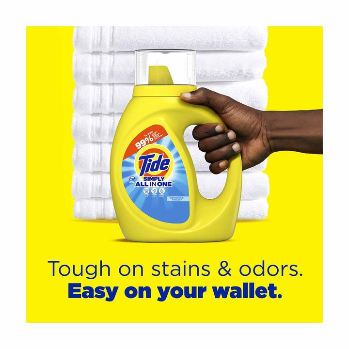 Tide Simply All-In-One Liquid Laundry Detergent, Refreshing Breeze Scent, 24 Loads, 32 fl oz — view 2