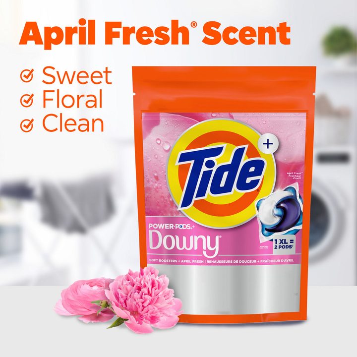Tide Power PODs + Downy Laundry Detergent Pods, 9 Count, Soft Boosters + April Fresh — view 4