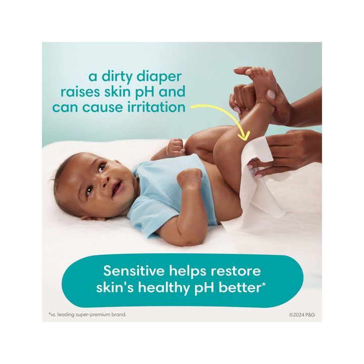 Pampers Sensitive Baby Wipes, Clinically Proven, Water Based, Hypoallergenic and Unscented Baby Wipes, 36 Baby Wipes Total (1X Flip-Top Packs) — view 4