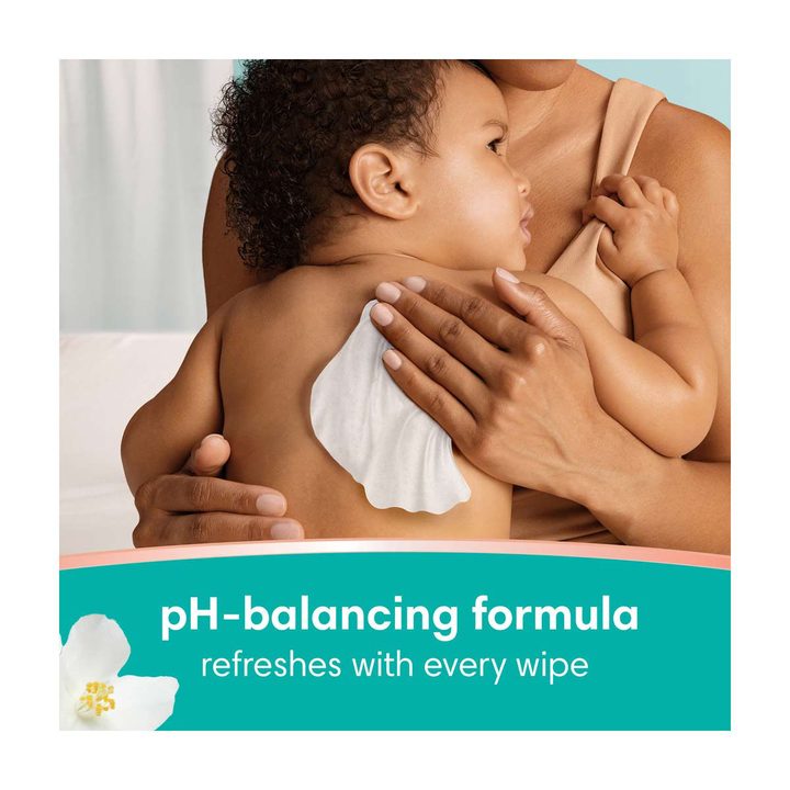 Pampers Wipes, Clean & Calm, Cotton Blossom Scent, 56 Wipes Total (1X Pop-Top Packs) — view 2