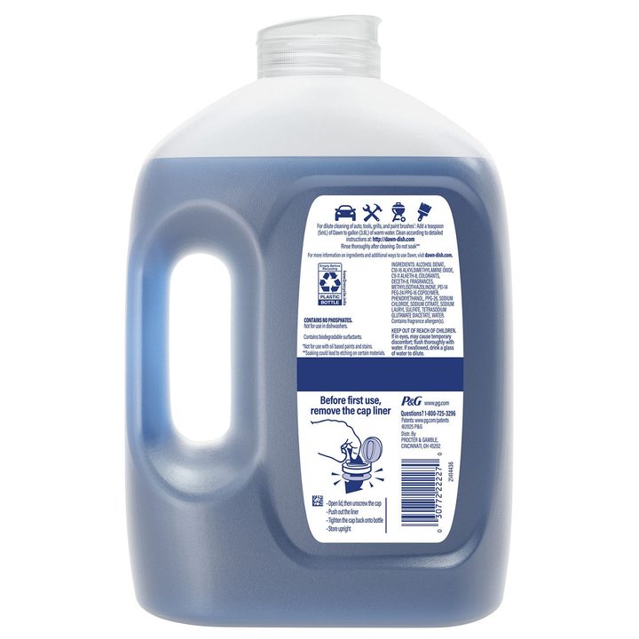 Dawn Platinum Refill Jug Dish Soap, Dishwashing Liquid, Tough Grease Removal, Fresh Rain, 51.5oz — view 3