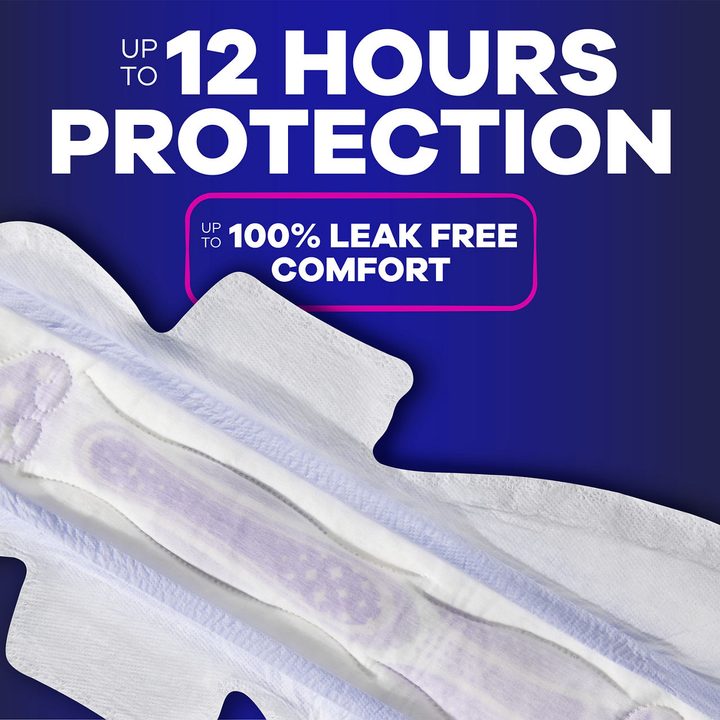 Always Maxi Overnight Pads with Wings for Women, Size 6, Ultimate Heavy Overnight Absorbency, Unscented, 10 Count — view 4