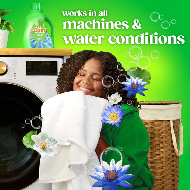 Gain Liquid Laundry Detergent, Now with Odor Defense, Waterfall Delight Scent, 81 fl oz, 61 Loads — view 4