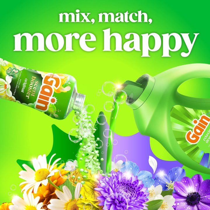 Gain Liquid Laundry Detergent, Now with Odor Defense, Relaxing Dewdrop Scent, 81 fl oz, 61 Loads — view 2