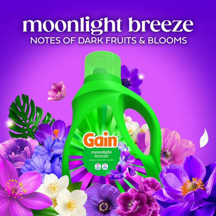 Gain Liquid Laundry Detergent, Now with Odor Defense, Moonlight Breeze Scent, 39 fl oz, 29 Loads — view 2