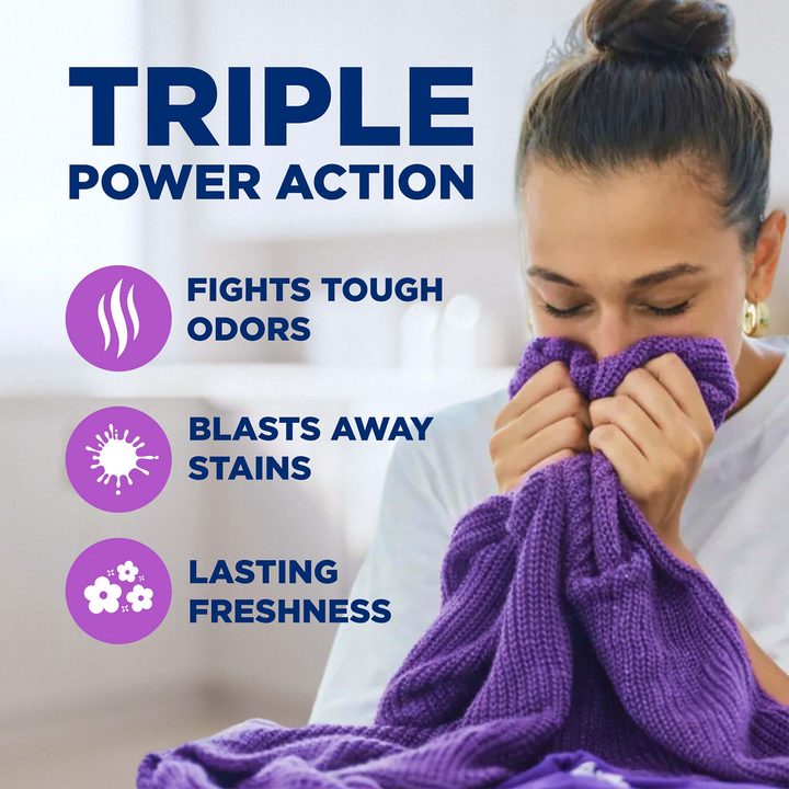 ARM & HAMMER Plus OxiClean with Odor Blasters Liquid Laundry Detergent, Laundry Odor Remover, Attacks Stains, Fresh Burst Scent, 122 Loads, 158.6 Fl Oz — view 3