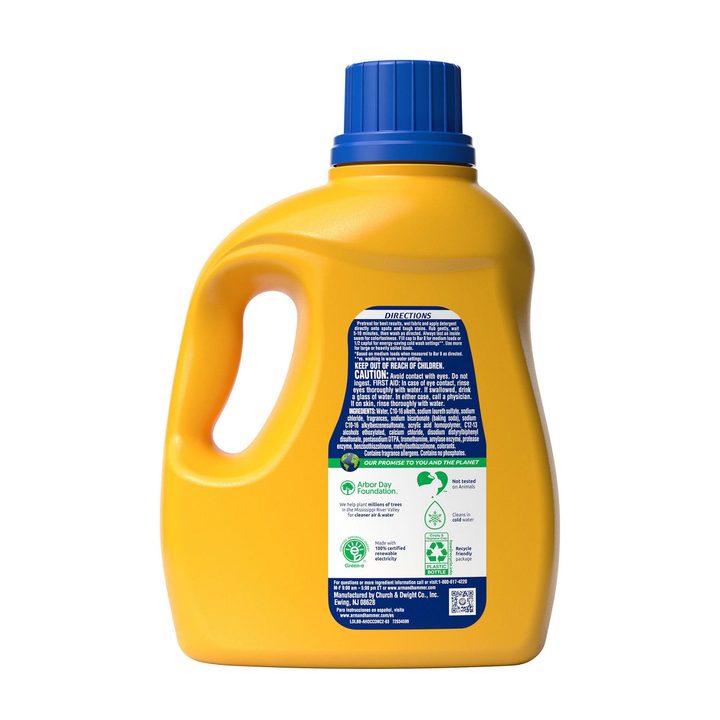 ARM & HAMMER Plus OxiClean Ultra Stain Fighters Liquid Laundry Detergent, Stain Remover for Clothes, Clean Meadow, 74 Loads, 96.2 fl oz — view 2