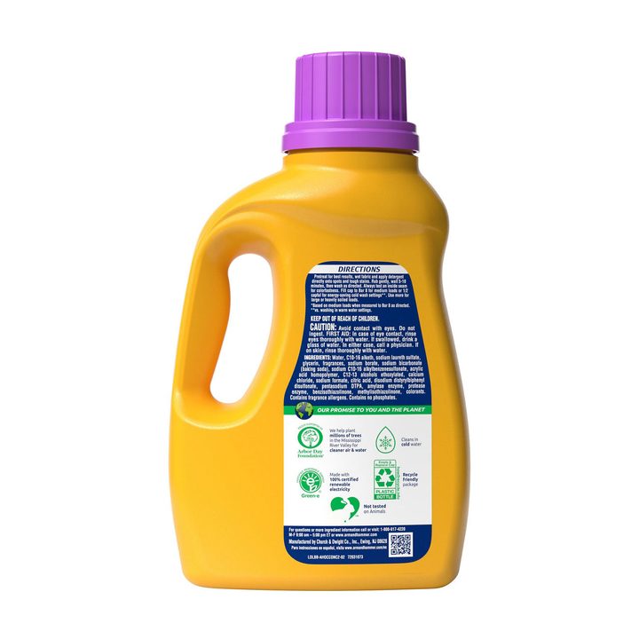 ARM & HAMMER Plus OxiClean with Odor Blasters Liquid Laundry Detergent, Laundry Odor Remover, Attacks Stains, Fresh Botanical Scent, 35 Loads, 45.5 Fl Oz — view 2