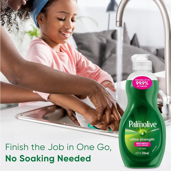 Palmolive Ultra Strength Liquid Dish Soap, Cuts Grease and Grime, No Soaking Needed, 8 fl oz Bottle — view 2