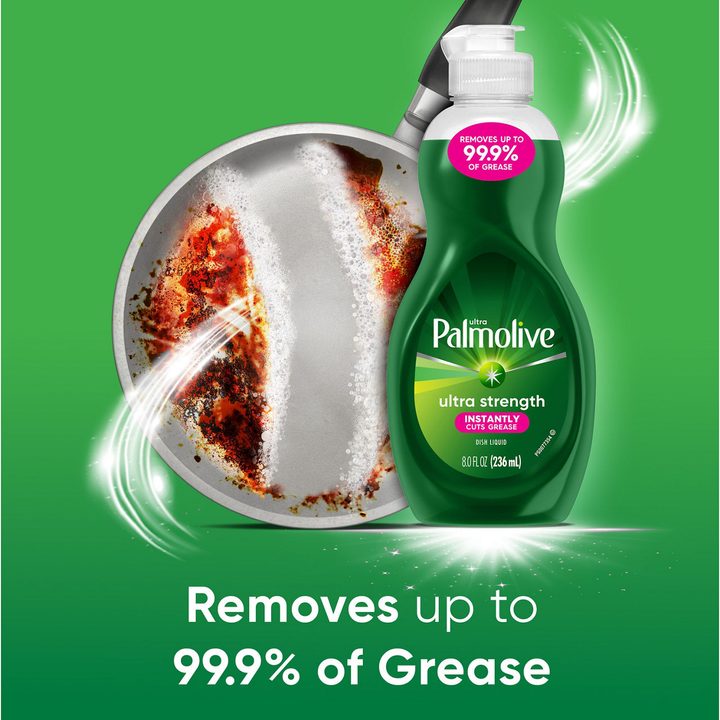 Palmolive Ultra Strength Liquid Dish Soap, Cuts Grease and Grime, No Soaking Needed, 8 fl oz Bottle — view 3