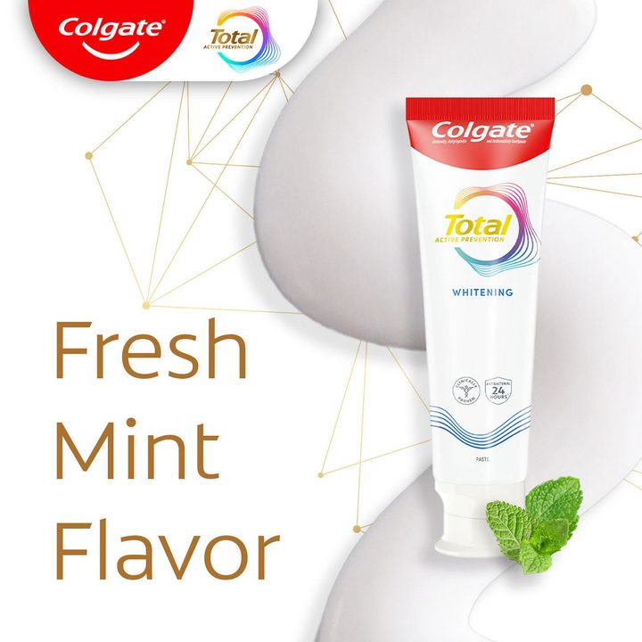 Colgate Total Active Prevention Whitening Toothpaste, Mint, 3.3 oz — view 3