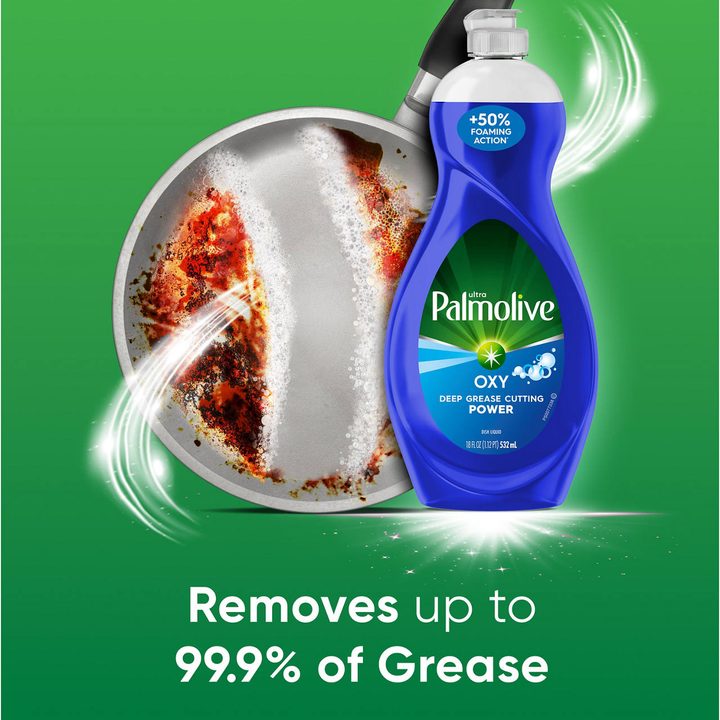 Palmolive Ultra Oxy Liquid Dish Soap, Deep Grease Cutting, No Soaking Needed, 18 fl oz — view 3