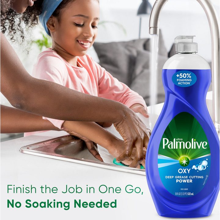 Palmolive Ultra Oxy Liquid Dish Soap, Deep Grease Cutting, No Soaking Needed, 18 fl oz — view 4