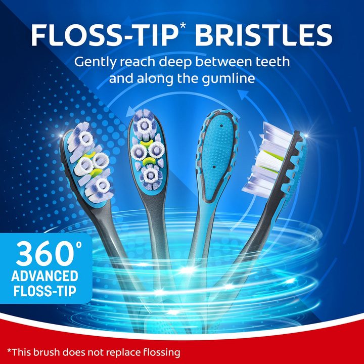 Colgate 360° Advanced Floss-Tip Bristles Toothbrush, Soft — view 2