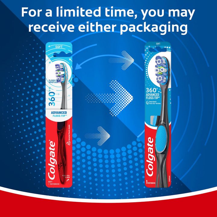 Colgate 360° Advanced Floss-Tip Bristles Toothbrush, Soft — view 3
