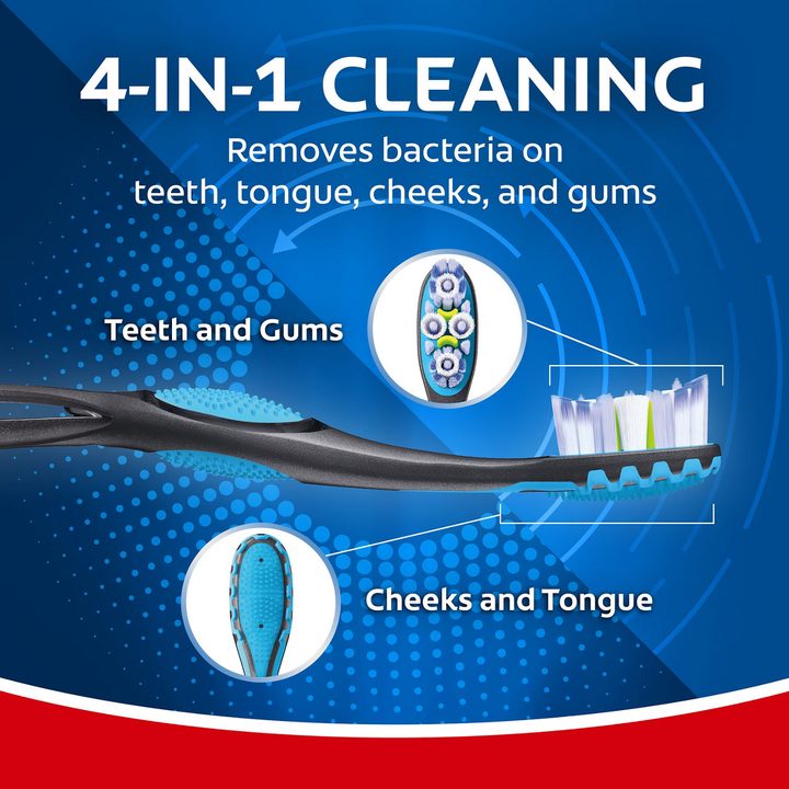 Colgate 360 Advanced Floss-Tip Bristles Adult Manual Toothbrush, Medium — view 2