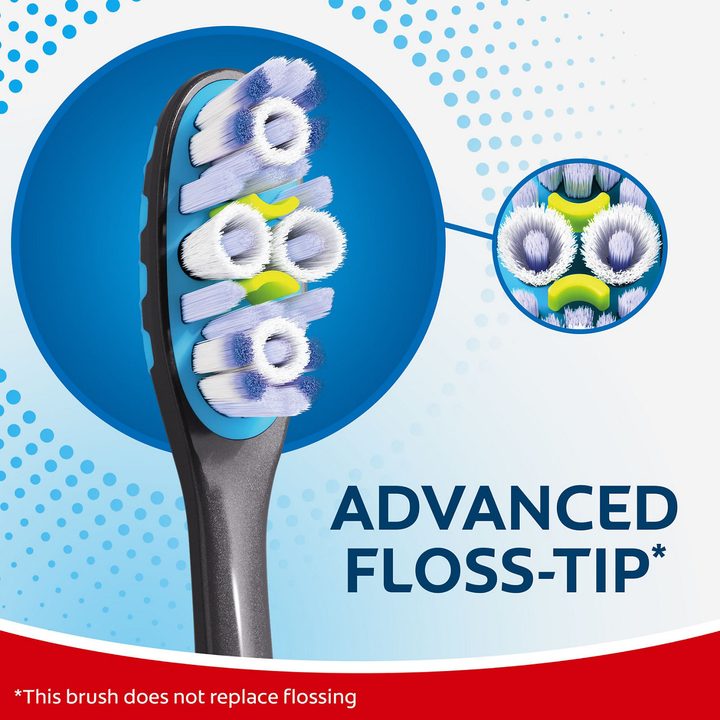 Colgate 360 Advanced Floss-Tip Bristles Adult Manual Toothbrush, Medium — view 3