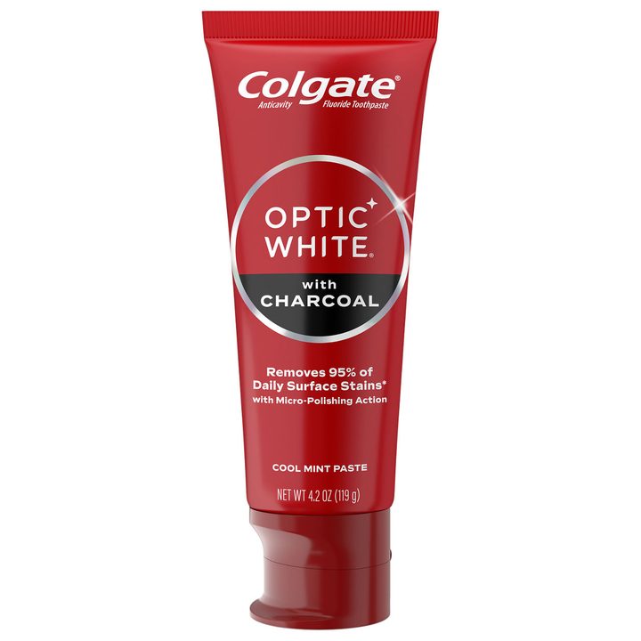 Colgate Optic White Whitening Toothpaste with Charcoal, Cool Mint, 4.2 oz — view 3