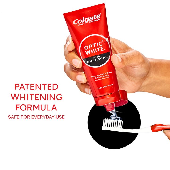 Colgate Optic White Whitening Toothpaste with Charcoal, Cool Mint, 4.2 oz — view 4