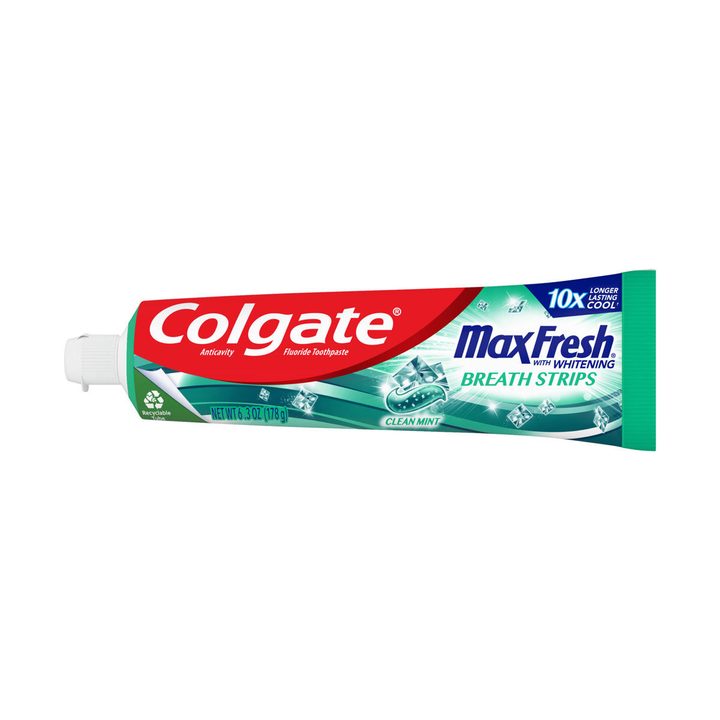 Colgate Max Fresh Whitening Toothpaste with Mini Breath Strips - Clean Mint, 6.3 oz — view 2