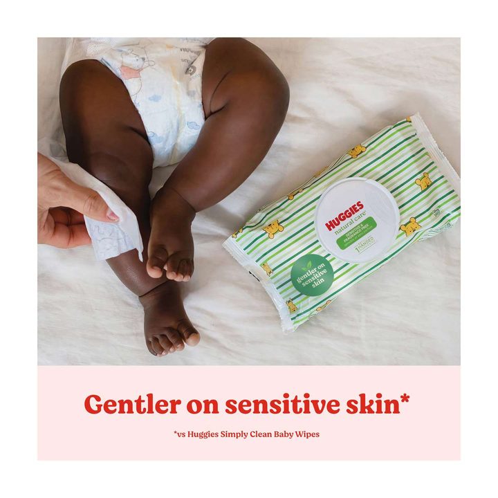 Huggies Natural Care Sensitive Baby Wipes, Unscented, Flip-Top Pack (56 Wipes Total), 1 ct — view 2