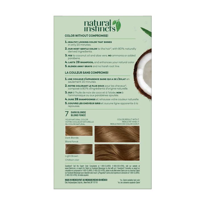 Clairol Natural Instincts Hair Color Kit, 7 Dark Blonde — view 3