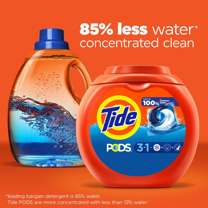 Tide PODS laundry detergent pacs, 3-in-1 Stain Remover, Odor Fighter, Color Protector, 57 Count, HE compatible, Original Scent — view 3