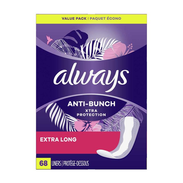 Always Anti-Bunch Xtra Protection Daily Liners, Extra Long, 68 ct — view 2