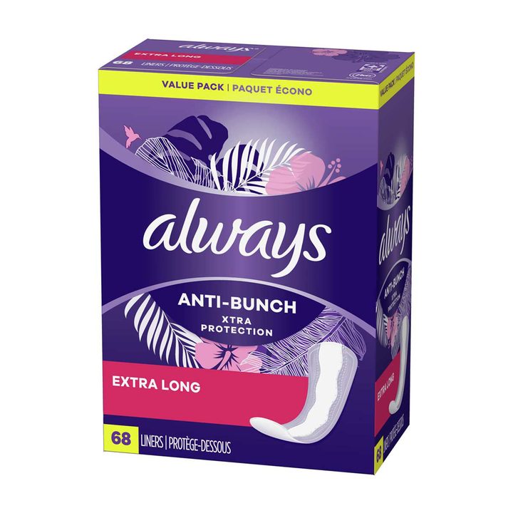 Always Anti-Bunch Xtra Protection Daily Liners, Extra Long, 68 ct — view 3