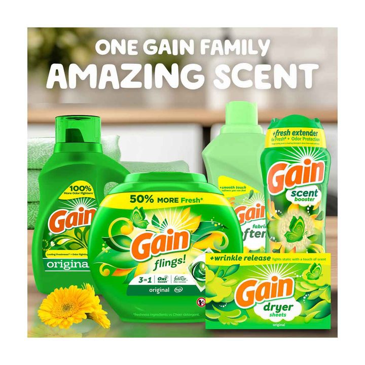 Gain Liquid Laundry Detergent, Original Scent, 46 fl oz, 32 loads, Freshness + Odor Fighting, Laundry Detergent Liquid Soap, HE compatible — view 2