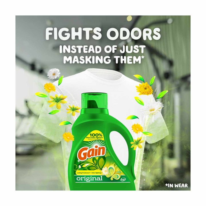 Gain Liquid Laundry Detergent, Original Scent, 46 fl oz, 32 loads, Freshness + Odor Fighting, Laundry Detergent Liquid Soap, HE compatible — view 4