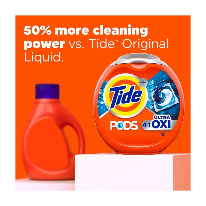 Tide 4-n-1 Ultra Oxi PODS Laundry Detergent Pacs, 43 Count, HE Compatible, Built in Pre-treater for Stains — view 3