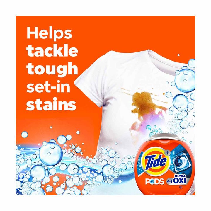 Tide 4-n-1 Ultra Oxi PODS Laundry Detergent Pacs, 43 Count, HE Compatible, Built in Pre-treater for Stains — view 4