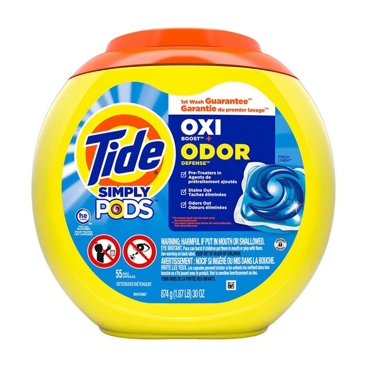 Tide Simply PODS Oxi Boost + Odor Defense Detergent - Fresh Linen, 55 ct — view 2