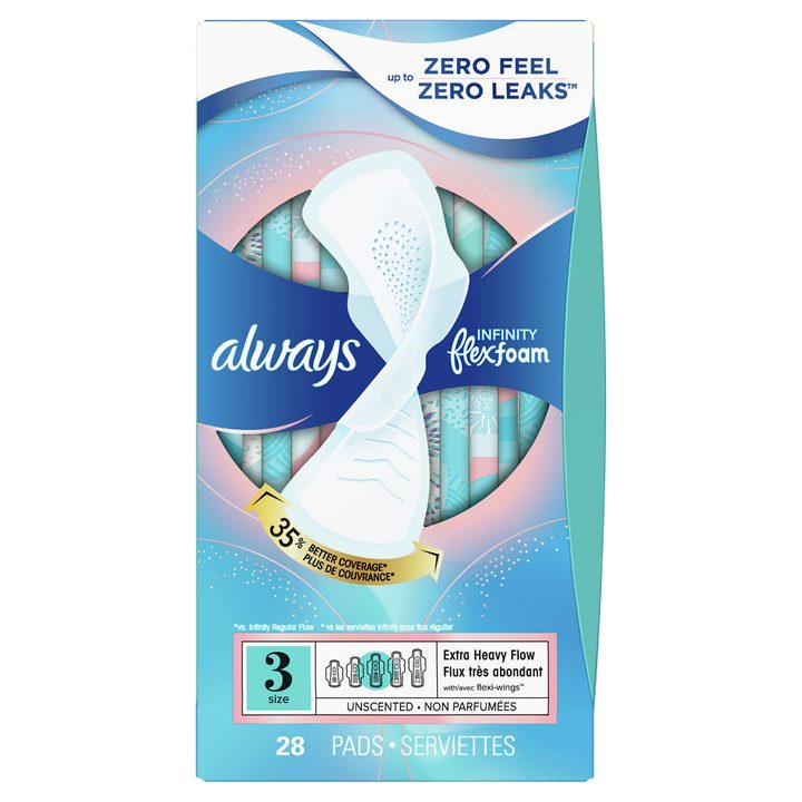 Always Infinity with FlexFoam Pads, Size 3, Extra Heavy, with Wings, Unscented, 28 CT — view 4