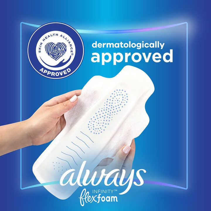 Always Infinity with FlexFoam Pads, Size 5, Extra Heavy Overnight, with Wings, Unscented, 22 CT — view 2
