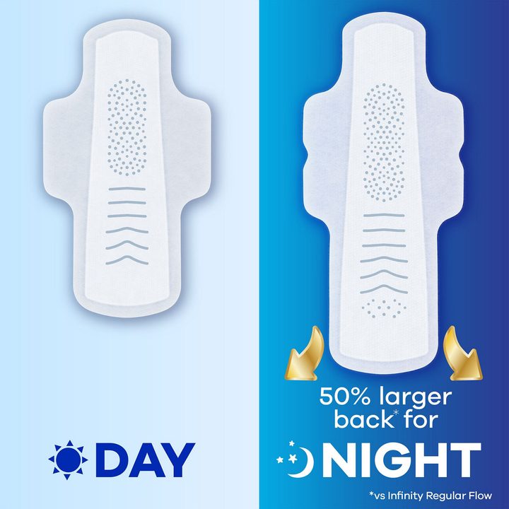 Always Infinity with FlexFoam Pads, Size 5, Extra Heavy Overnight, with Wings, Unscented, 22 CT — view 3