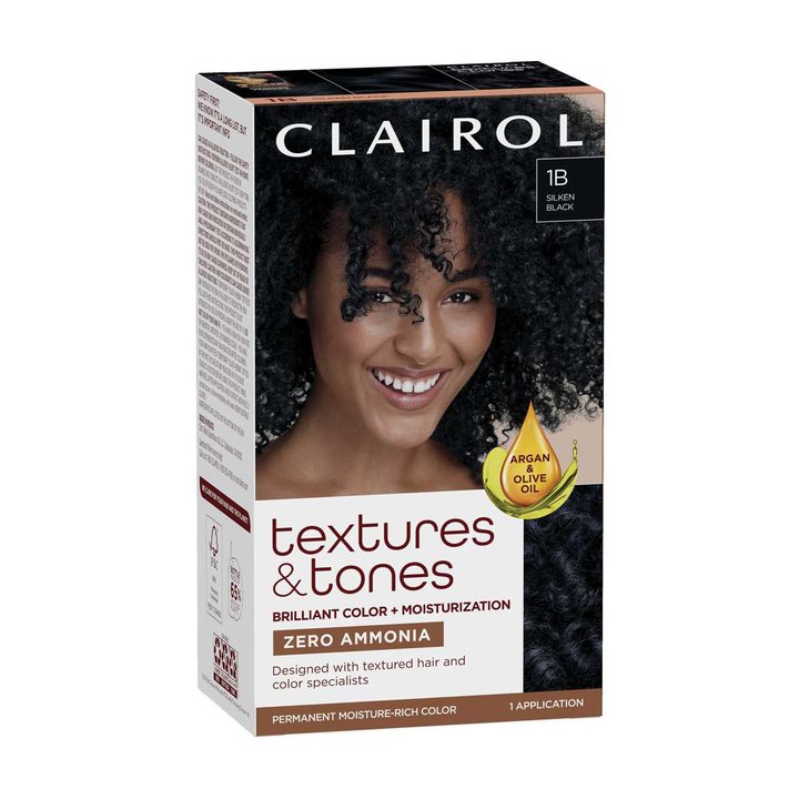 Clairol Textures & Tones Permanent Hair Color, 1B Silken Black — view 2