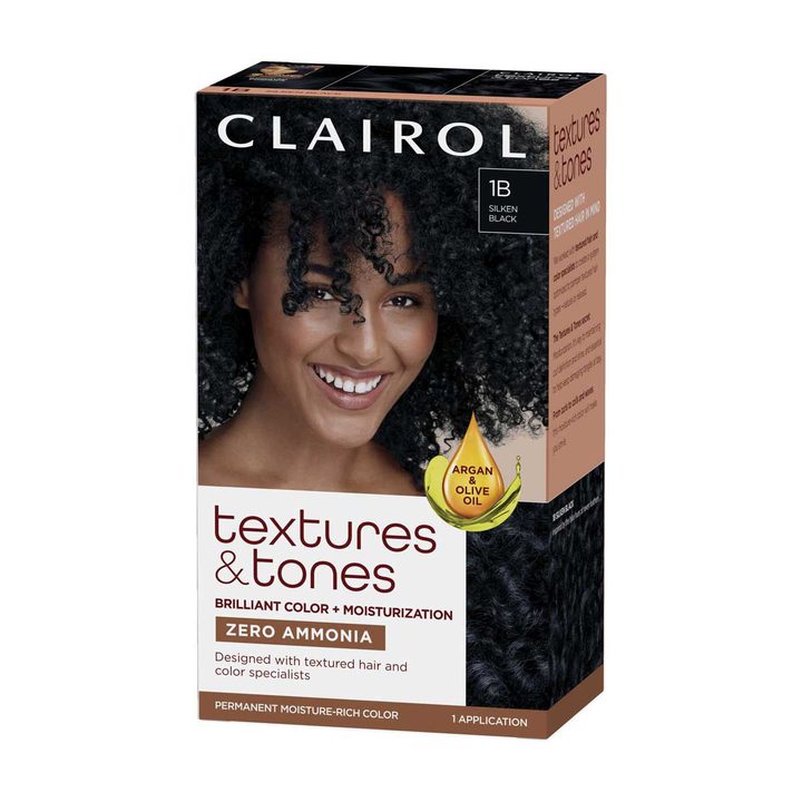 Clairol Textures & Tones Permanent Hair Color, 1B Silken Black — view 3