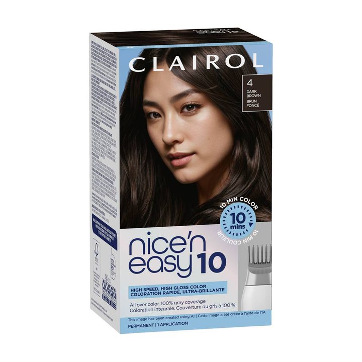 Clairol Nice’n Easy 10 Permanent Hair Color, 4 Dark Brown — view 2