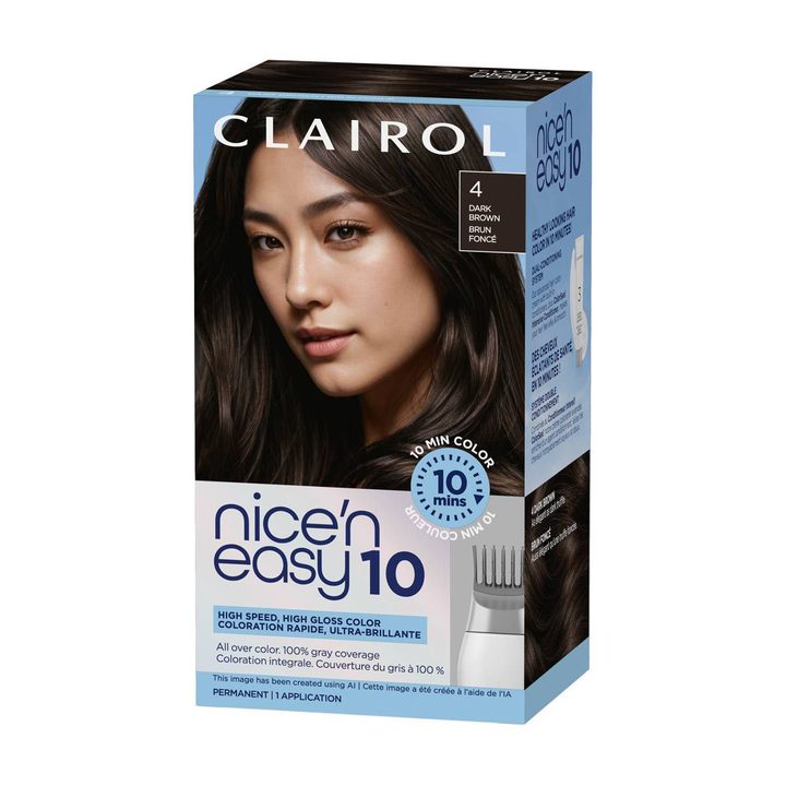 Clairol Nice’n Easy 10 Permanent Hair Color, 4 Dark Brown — view 3