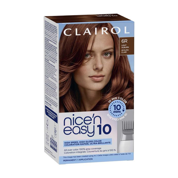 Clairol Nice’n Easy 10 Permanent Hair Color, 6R Light Auburn — view 2