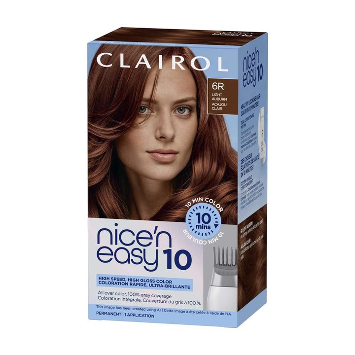 Clairol Nice’n Easy 10 Permanent Hair Color, 6R Light Auburn — view 3