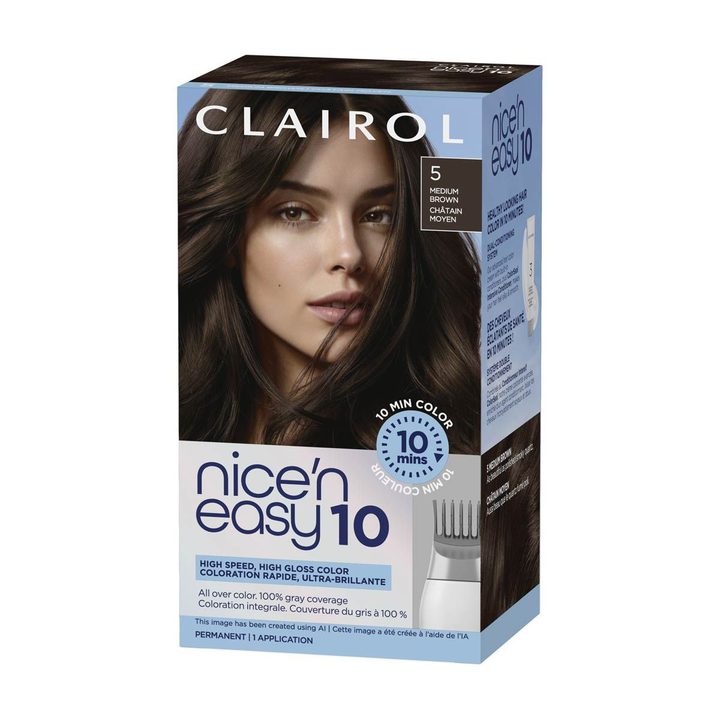 Clairol Nice’n Easy 10 Permanent Hair Color, 5 Medium Brown — view 3
