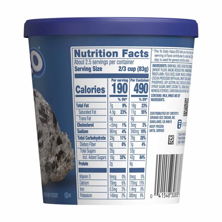 Oreo Cookie Scoopable Ice Cream Frozen Dessert, 14 oz — view 2