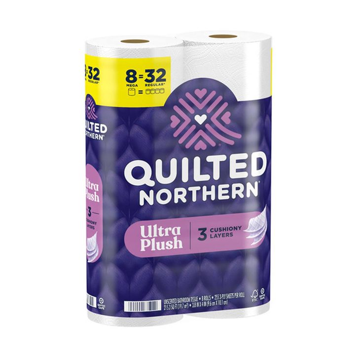 Quilted Northern Ultra Plush Toilet Paper, 3-Ply Mega Rolls, 8 ct — view 3